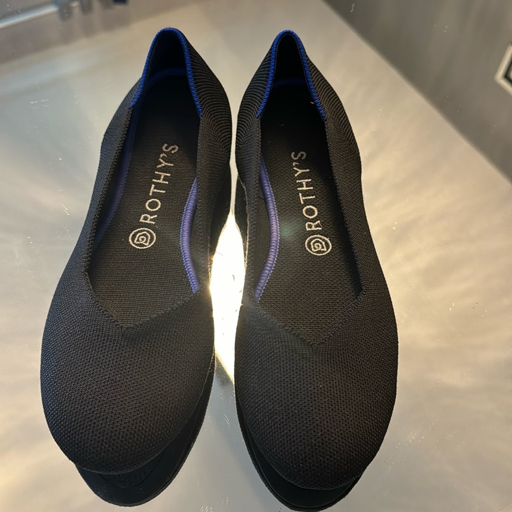 Rothy's Round  Women's Black Knit Flats Size 9.5